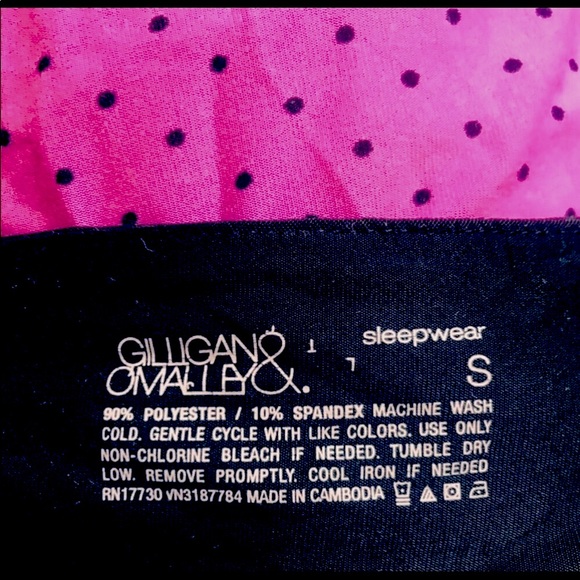 Pink/Purple Slip Chemise Nightgown: Tiny Black Polka Dots Pattern, Stretch,Sz. S - Picture 4 of 4